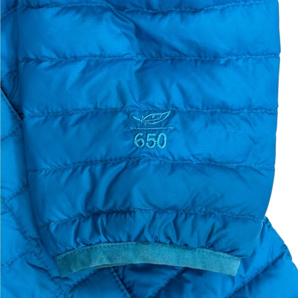 LL Bean Double Up Outer Wear Down Downtek 650 Blue Unisex Puffer Jacket 10-12